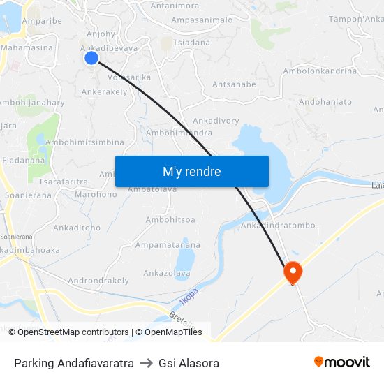 Parking Andafiavaratra to Gsi Alasora map