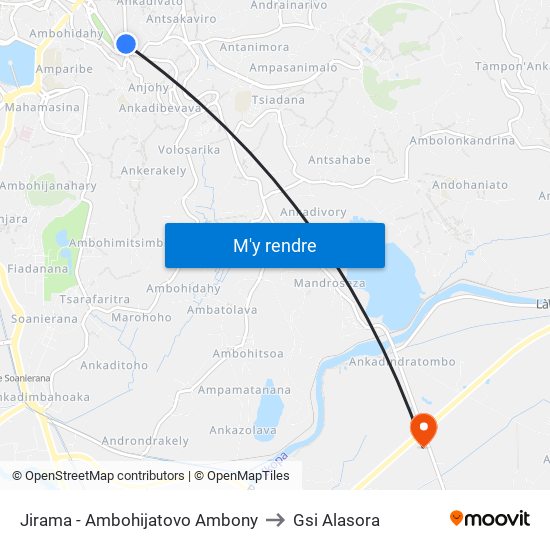 Jirama - Ambohijatovo Ambony to Gsi Alasora map