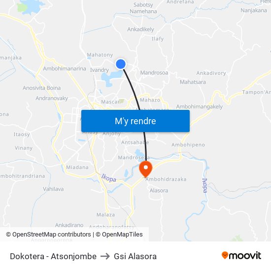 Dokotera - Atsonjombe to Gsi Alasora map