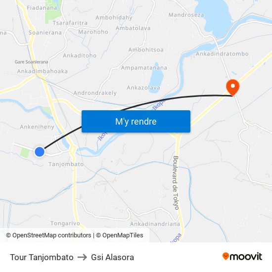 Tour Tanjombato to Gsi Alasora map