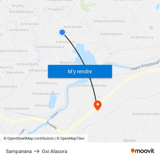 Sampanana to Gsi Alasora map