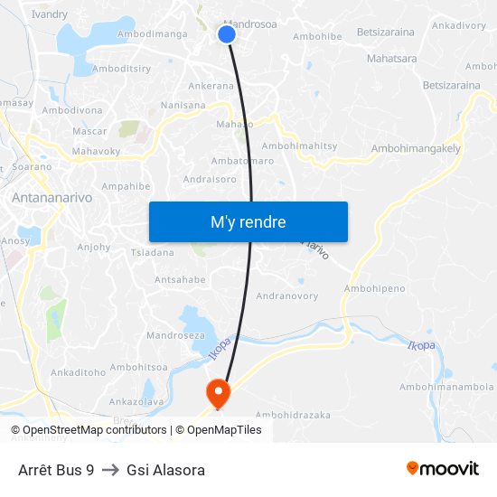 Arrêt Bus 9 to Gsi Alasora map