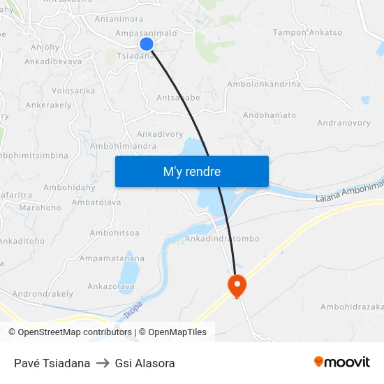 Pavé Tsiadana to Gsi Alasora map