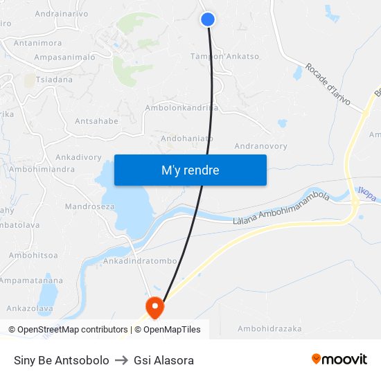 Siny Be Antsobolo to Gsi Alasora map