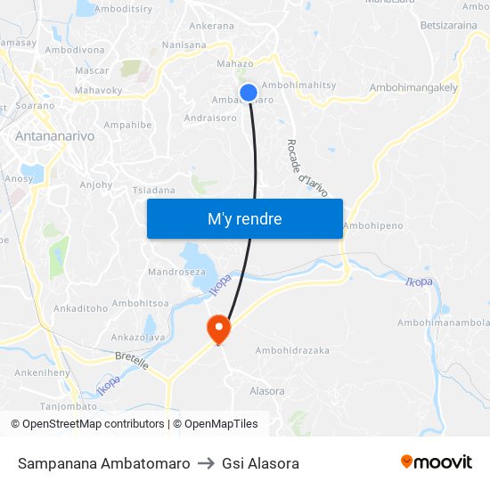 Sampanana Ambatomaro to Gsi Alasora map