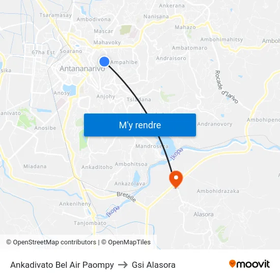 Ankadivato Bel Air Paompy to Gsi Alasora map