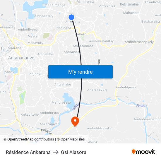 Résidence Ankerana to Gsi Alasora map