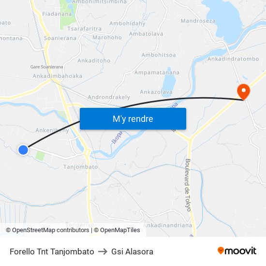 Forello Tnt Tanjombato to Gsi Alasora map