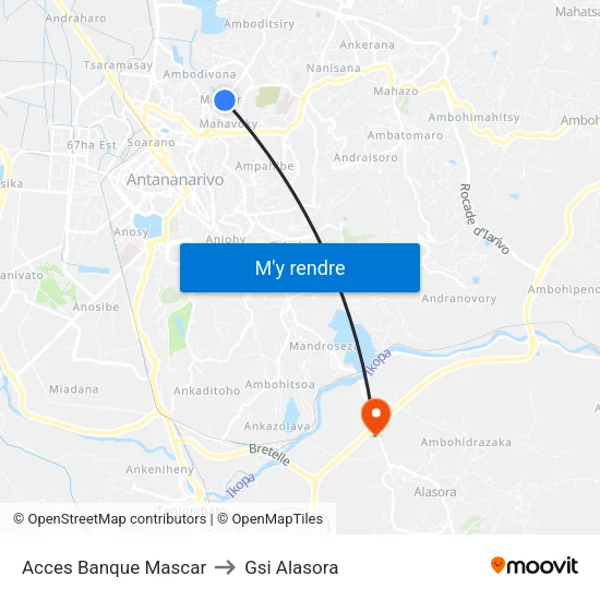 Acces Banque Mascar to Gsi Alasora map