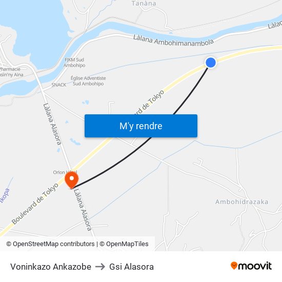 Voninkazo Ankazobe to Gsi Alasora map