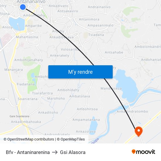 Bfv - Antaninarenina to Gsi Alasora map