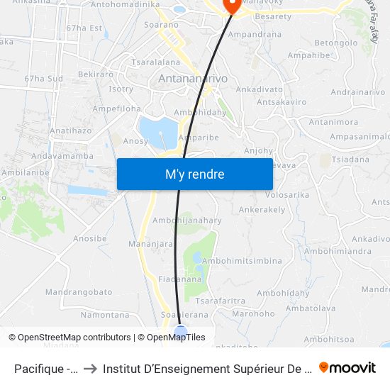 Pacifique - Ankandimbahoaka to Institut D’Enseignement Supérieur De Technologie D’Informatique Et De Management D’Entreprise map