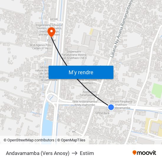 Andavamamba (Vers Anosy) to Estiim map