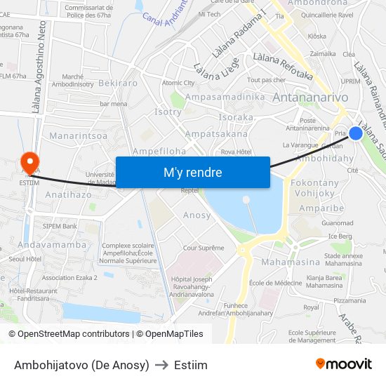 Ambohijatovo (De Anosy) to Estiim map