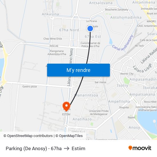 Parking (De Anosy) - 67ha to Estiim map