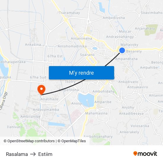 Rasalama to Estiim map