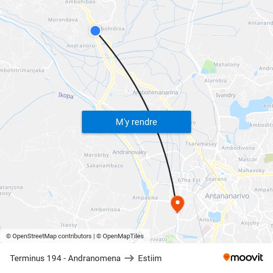 Terminus 194 - Andranomena to Estiim map
