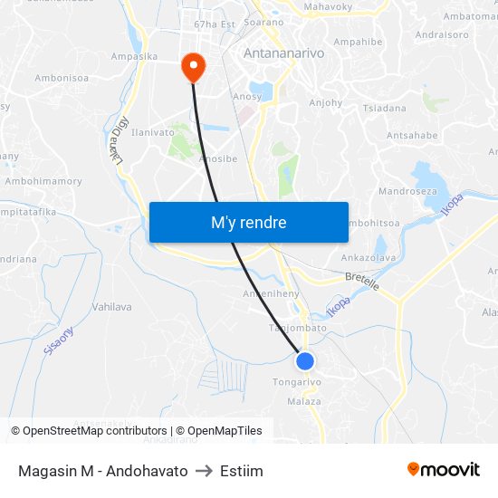 Magasin M - Andohavato to Estiim map
