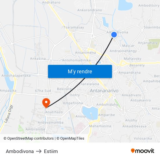 Ambodivona to Estiim map