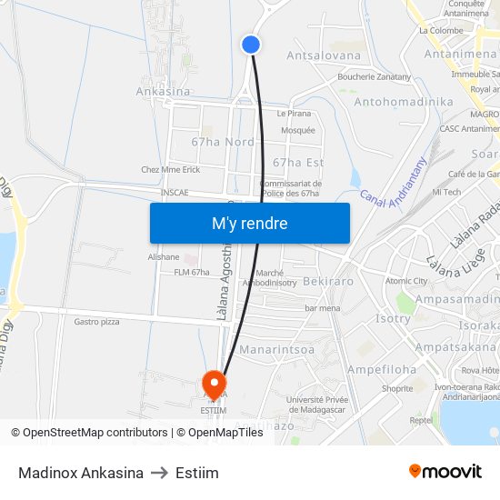Madinox Ankasina to Estiim map