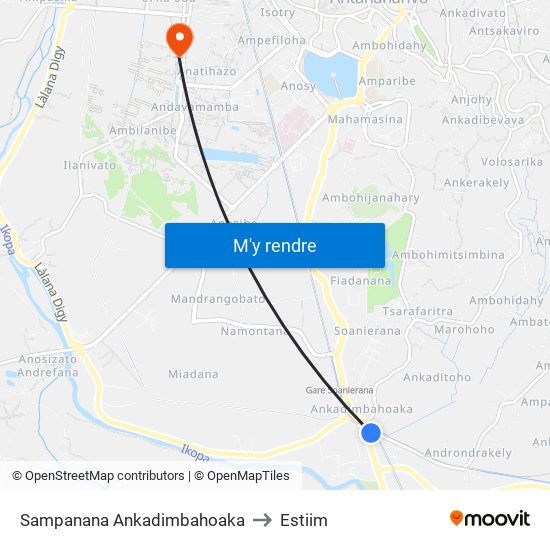 Sampanana Ankadimbahoaka to Estiim map