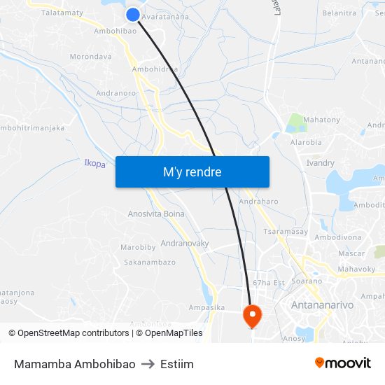 Mamamba Ambohibao to Estiim map