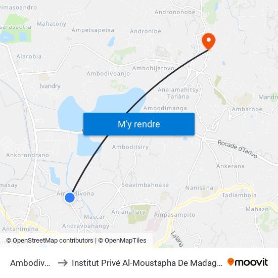 Ambodivona to Institut Privé Al-Moustapha De Madagascar map