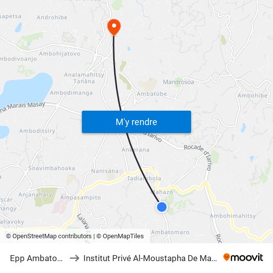 Epp Ambatomaro to Institut Privé Al-Moustapha De Madagascar map