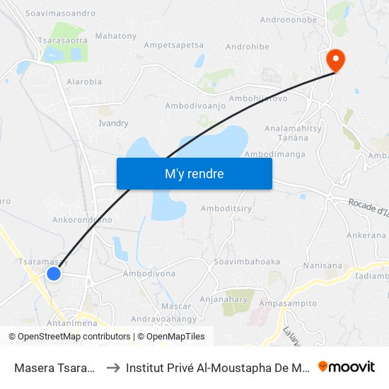 Masera Tsaramasay to Institut Privé Al-Moustapha De Madagascar map