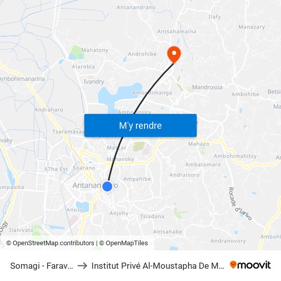 Somagi - Faravohitra to Institut Privé Al-Moustapha De Madagascar map