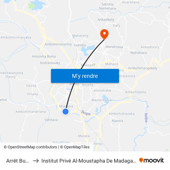 Arrêt Bus 3 to Institut Privé Al-Moustapha De Madagascar map