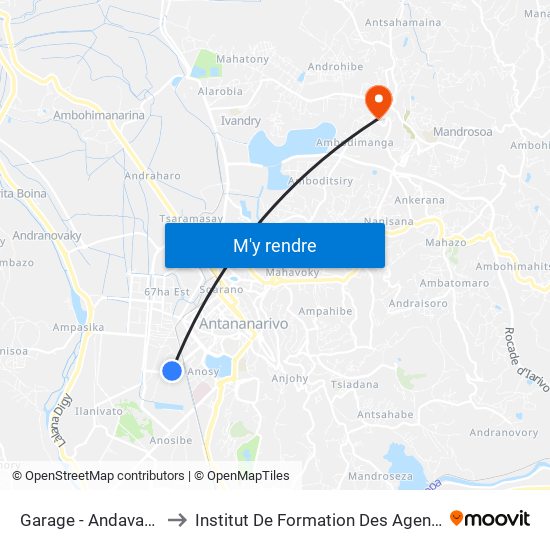 Garage - Andavamamba to Institut De Formation Des Agents De Santé map