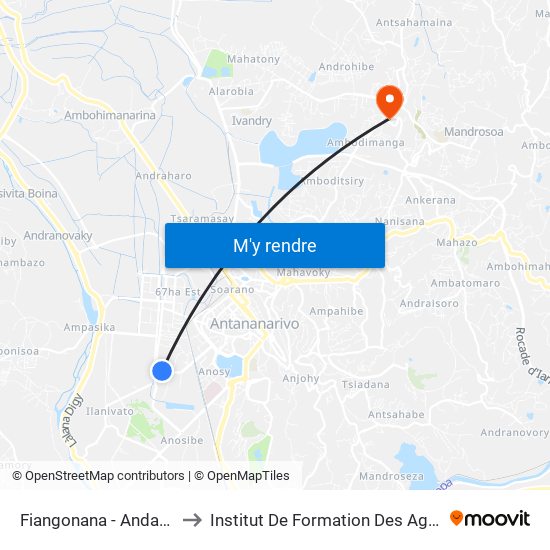 Fiangonana - Andavamamba to Institut De Formation Des Agents De Santé map