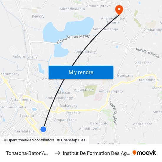 Tohatoha-Baton'Ambondrona to Institut De Formation Des Agents De Santé map