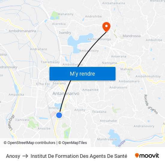 Anosy to Institut De Formation Des Agents De Santé map