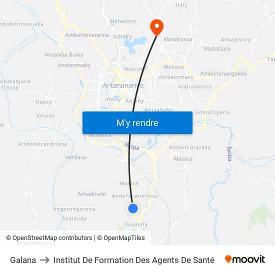 Galana to Institut De Formation Des Agents De Santé map