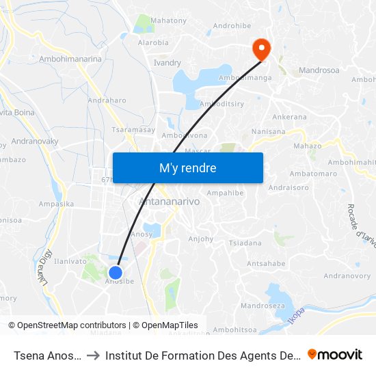 Tsena Anosibe to Institut De Formation Des Agents De Santé map