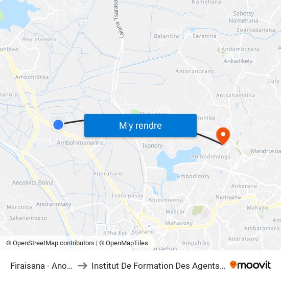 Firaisana - Anosisoa to Institut De Formation Des Agents De Santé map