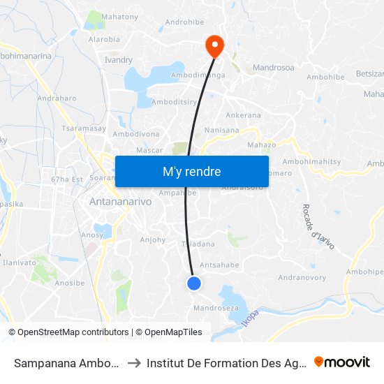 Sampanana Ambohimiandra to Institut De Formation Des Agents De Santé map