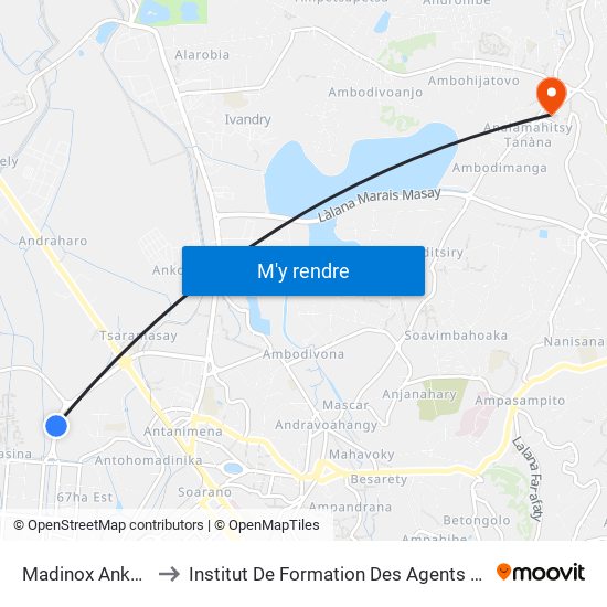 Madinox Ankasina to Institut De Formation Des Agents De Santé map