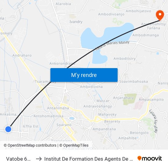 Vatobe 67ha to Institut De Formation Des Agents De Santé map