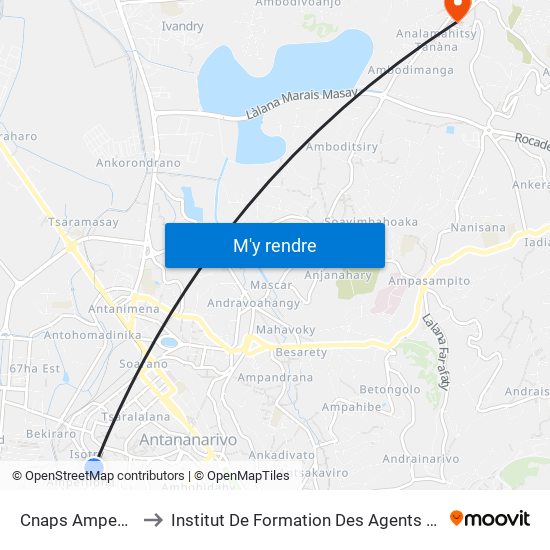 Cnaps Ampefiloha to Institut De Formation Des Agents De Santé map