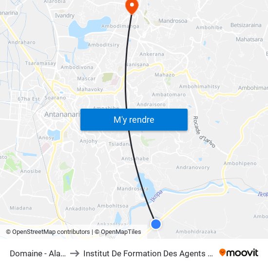 Domaine - Alasora to Institut De Formation Des Agents De Santé map