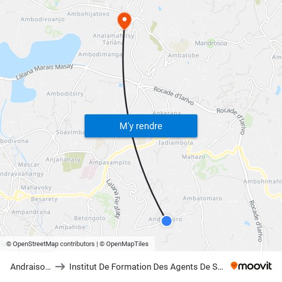 Andraisoro to Institut De Formation Des Agents De Santé map