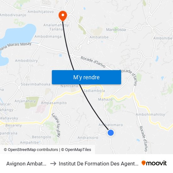 Avignon Ambatomaro to Institut De Formation Des Agents De Santé map