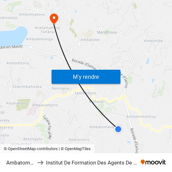 Ambatomaro to Institut De Formation Des Agents De Santé map