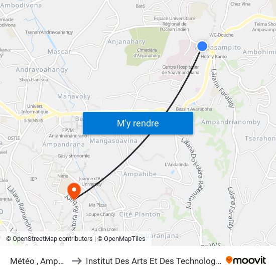 Météo , Ampasapito to Institut Des Arts Et Des Technologies Avancées map
