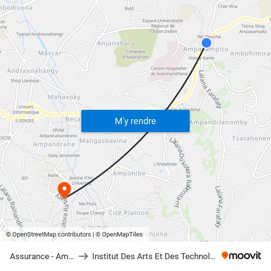 Assurance - Ampasapito to Institut Des Arts Et Des Technologies Avancées map