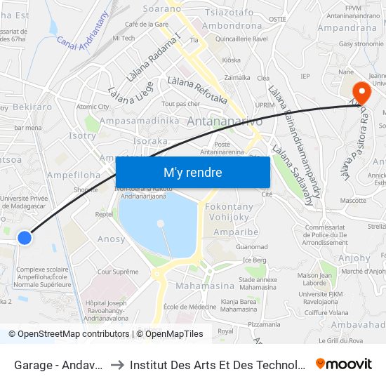 Garage - Andavamamba to Institut Des Arts Et Des Technologies Avancées map