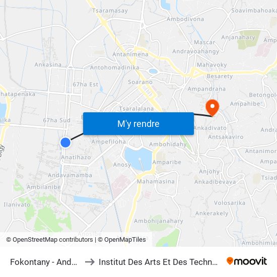Fokontany - Andavamamba to Institut Des Arts Et Des Technologies Avancées map